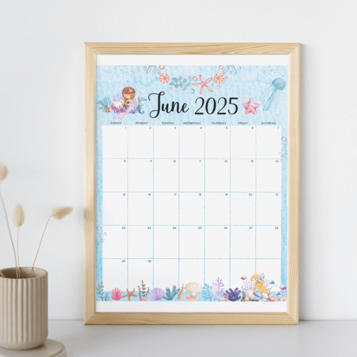 Under the Sea Theme June Calendar ? Printable, 2025 - Image 4
