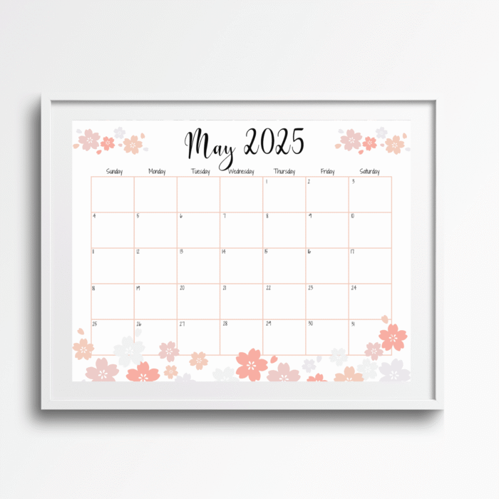 Printable May 2025 Calendar ? Sakura Blossom Theme - Image 6