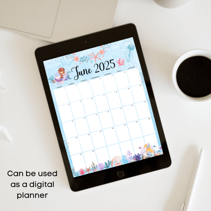 Under the Sea Theme June Calendar ? Printable, 2025 - Image 3