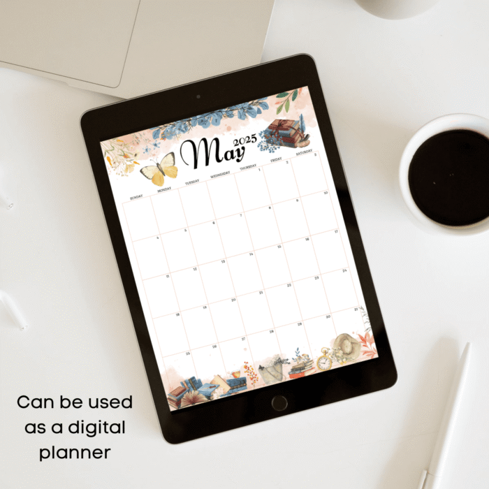 Printable May 2025 Calendar ? Vintage Books - Image 3