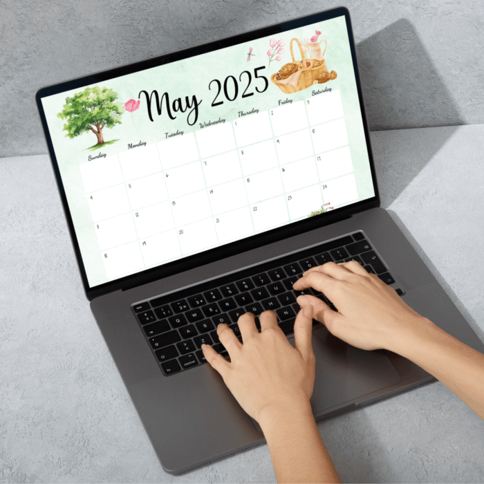 Nature Theme May 2025 Calendar ? Spring Picnic, Printable - Image 4