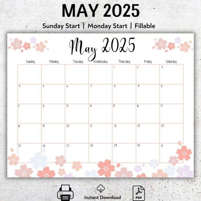 Printable May 2025 Calendar