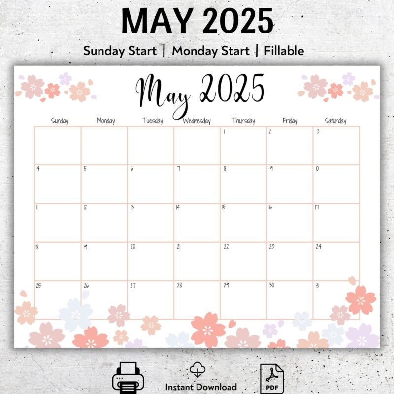 Printable May 2025 Calendar