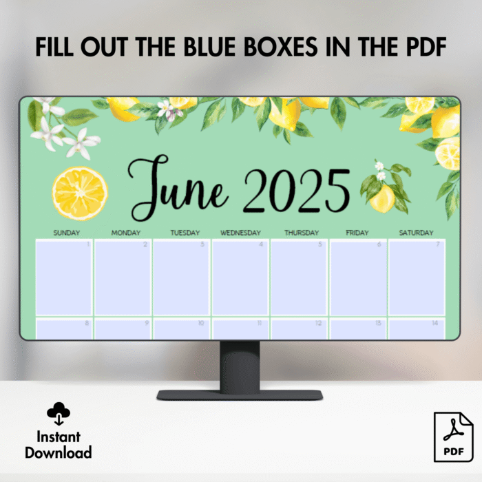 June 2025 Summer Sweets Printable Calendar - Image 5