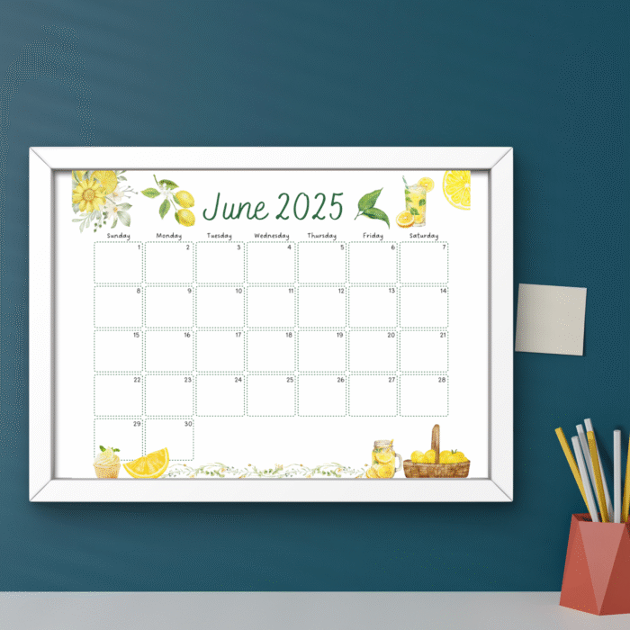 June 2025 Lemon Calendar ? Citrus Theme - Image 6