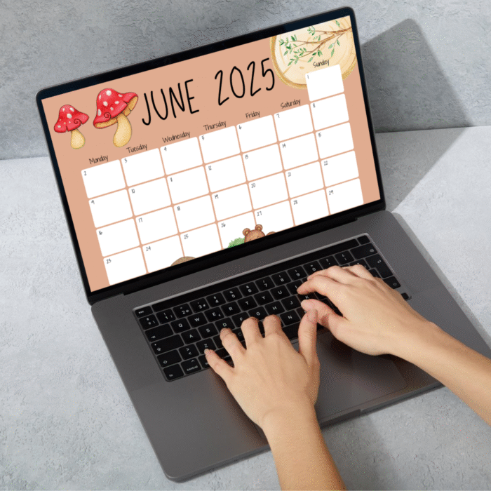 June 2025 Woodland Animals Calendar ? Forest Theme - Image 4