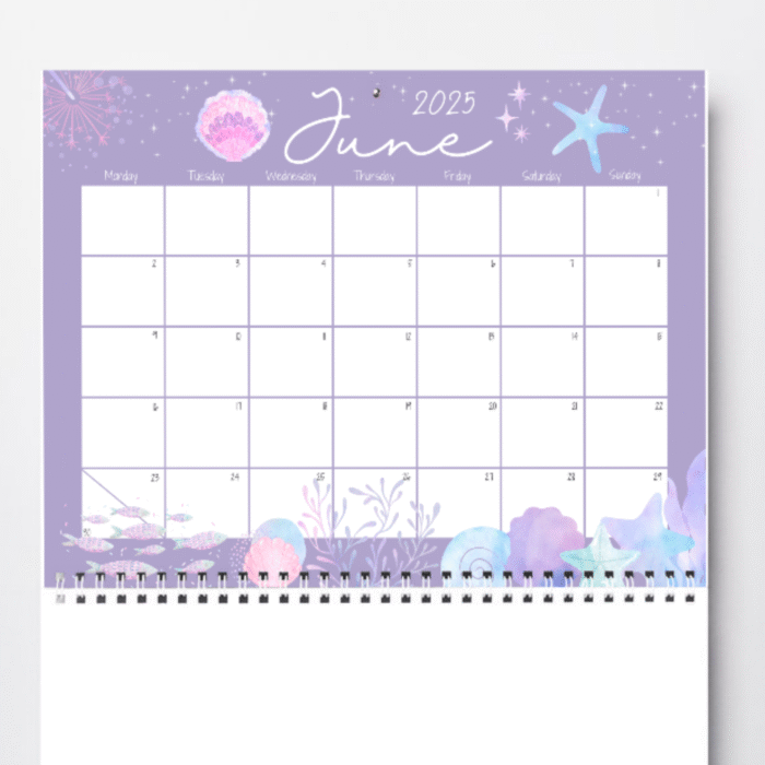 June 2025 Mermaid Calendar ? Under the Sea Theme - Image 3