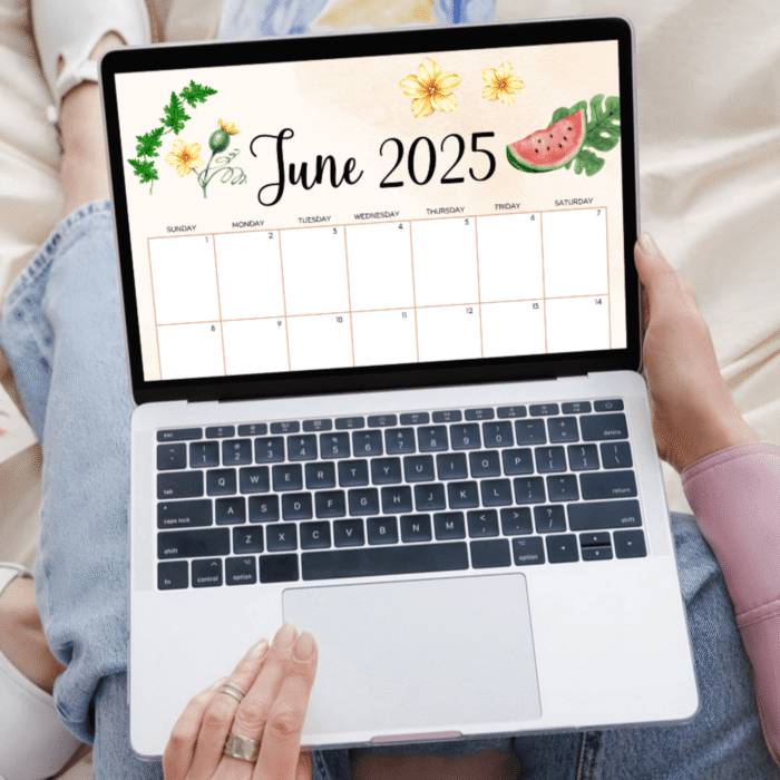 June 2025 Watermelon Picnic Printable Calendar - Image 4