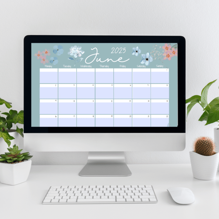 June 2025 Pastel Floral Printable Calendar ? Fillable PDF - Image 5