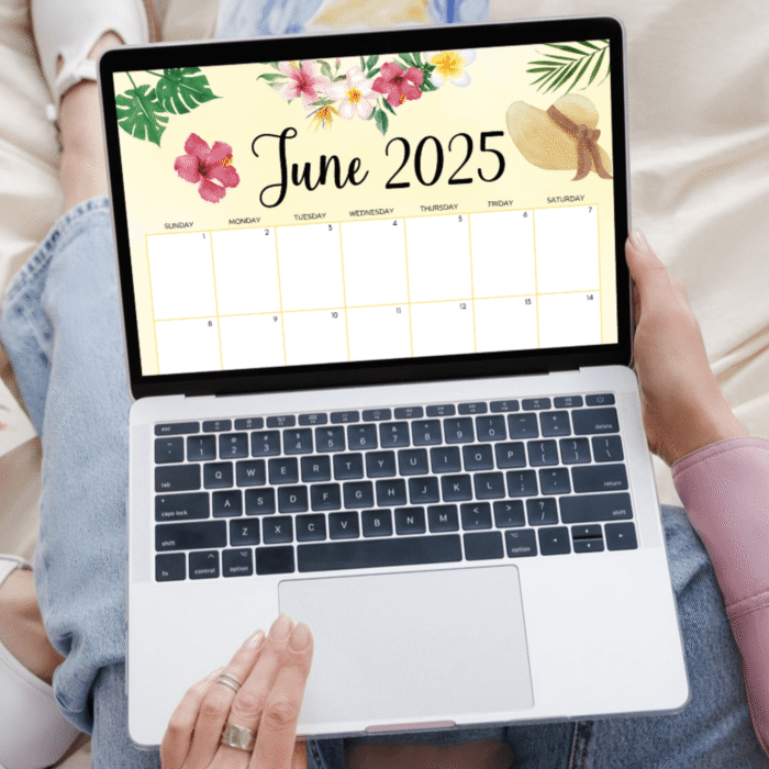 June 2025 Tropical Printable Calendar - Image 3