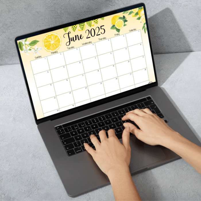 June 2025 Lemon Printable Calendar ? Fillable PDF - Image 4
