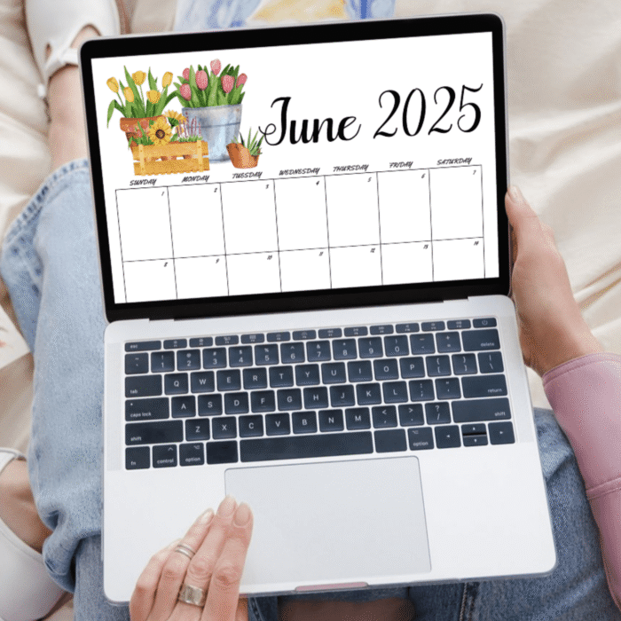 June 2025 Garden Theme Printable Calendar ? Minimal Style - Image 4