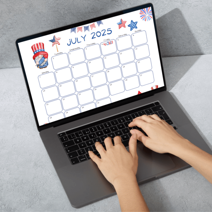 July 2025 4th of July Gnome Calendar PDF ? Patriotic Printable Planner - Image 5