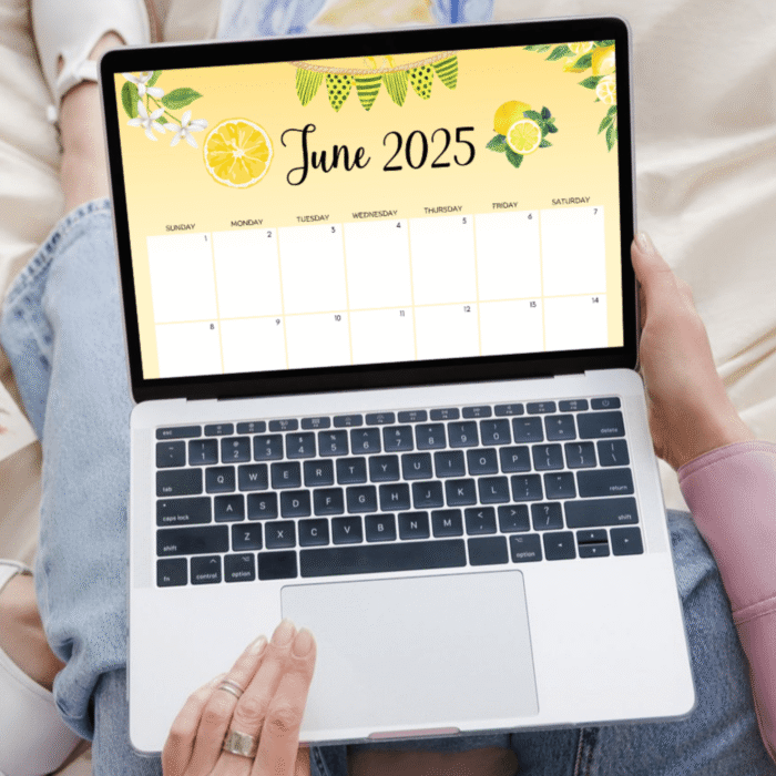 June 2025 Lemon Dessert Printable Calendar - Image 5