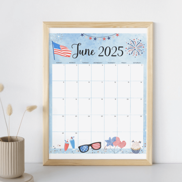 June 2025 Patriotic Printable Calendar ? 4th of July Theme - Image 6