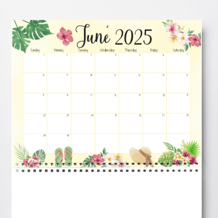 June 2025 Floral Printable Calendar - Image 7