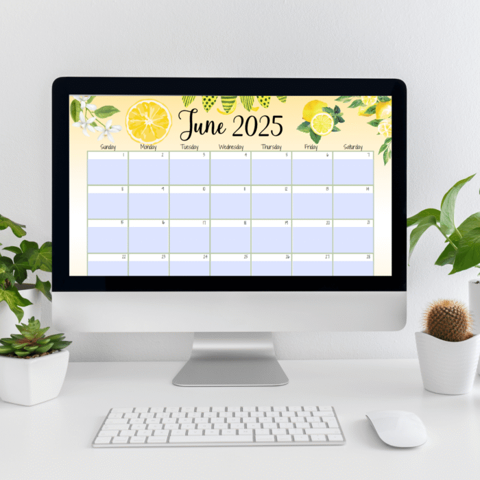 June 2025 Lemon Printable Calendar ? Fillable PDF - Image 5