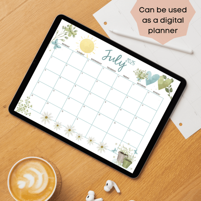 July 2025 Daisies Calendar ? Printable PDF with Daisies - Image 3