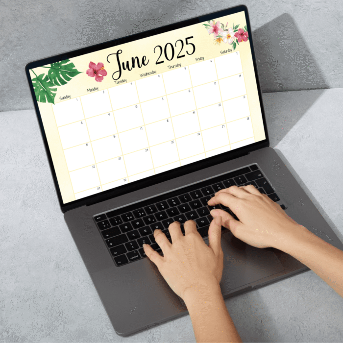 June 2025 Floral Printable Calendar - Image 4