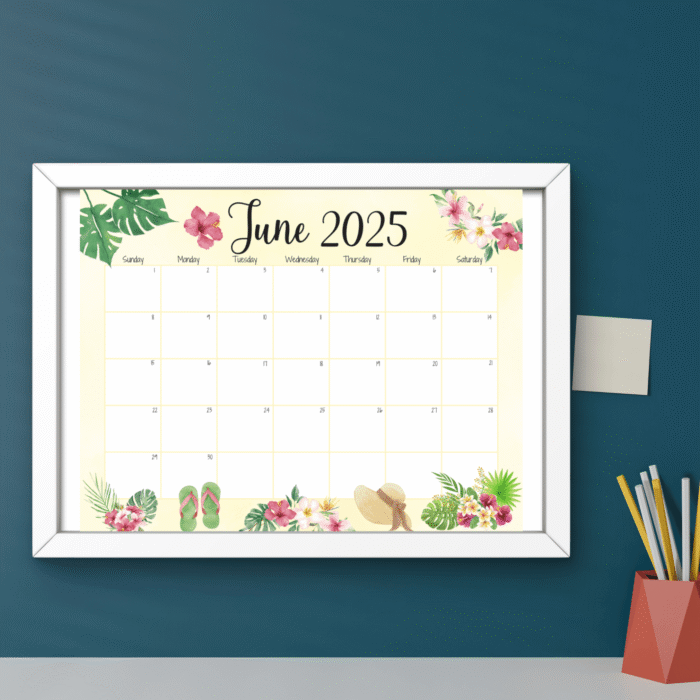 June 2025 Floral Printable Calendar - Image 6