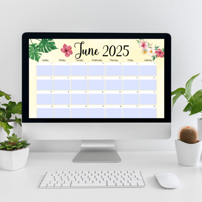 June 2025 Floral Printable Calendar - Image 5
