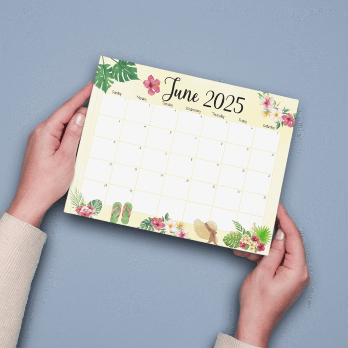 June 2025 Floral Printable Calendar - Image 3
