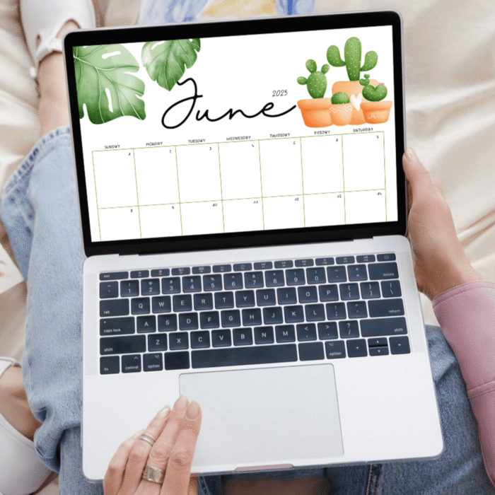 June 2025 Cactus Printable Calendar - Image 3
