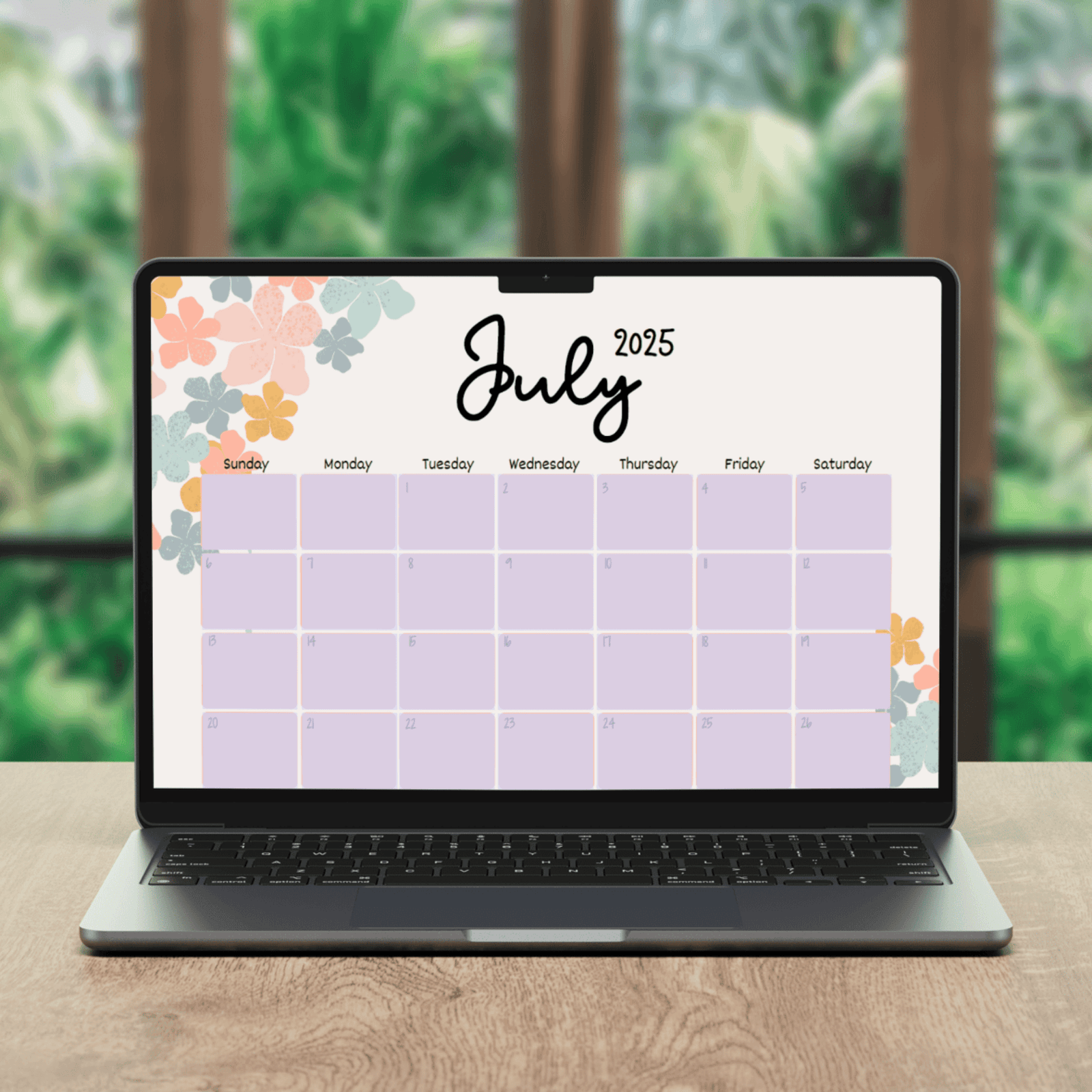 July 2025 Printable Calendar ? Floral Theme - Image 5