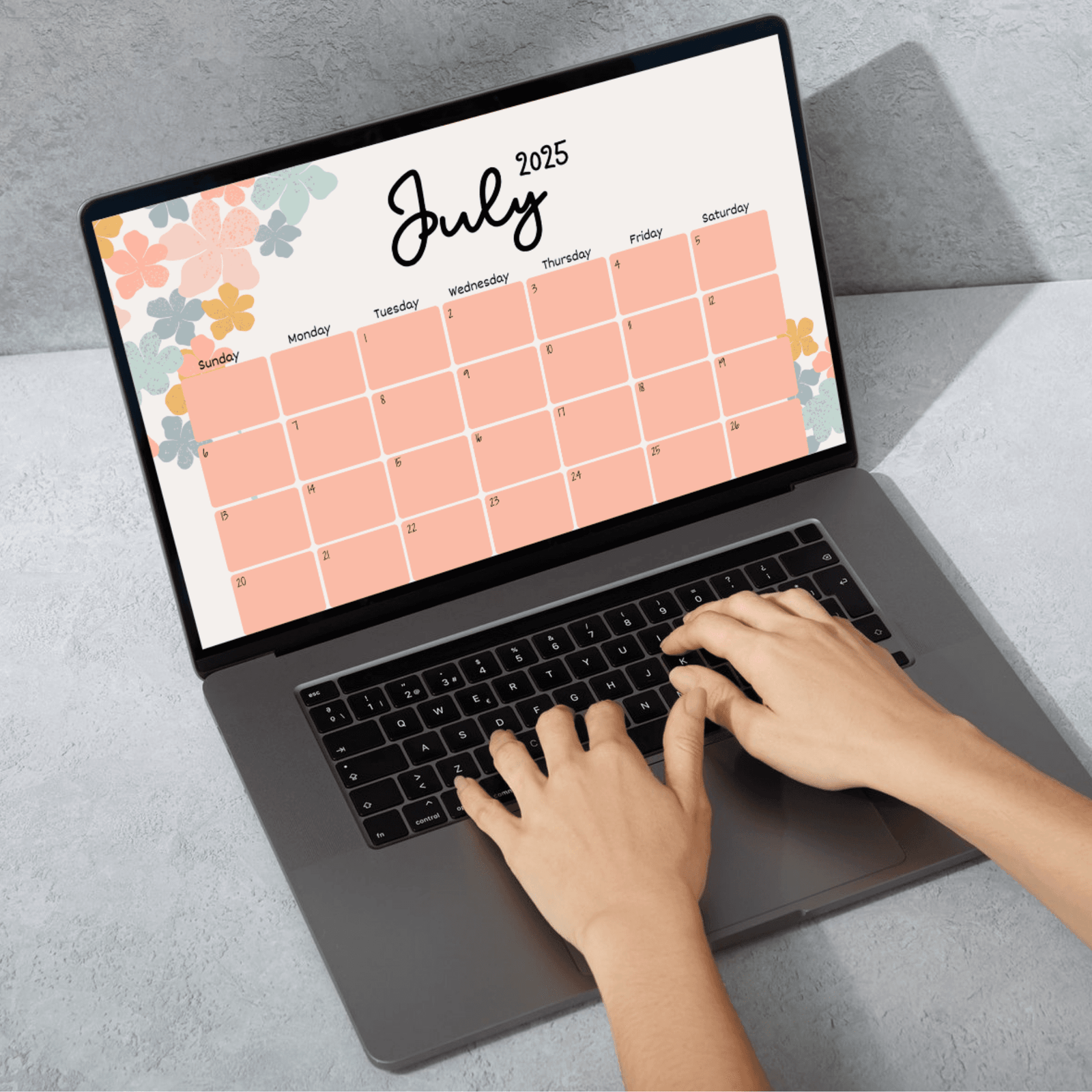July 2025 Printable Calendar ? Floral Theme - Image 4