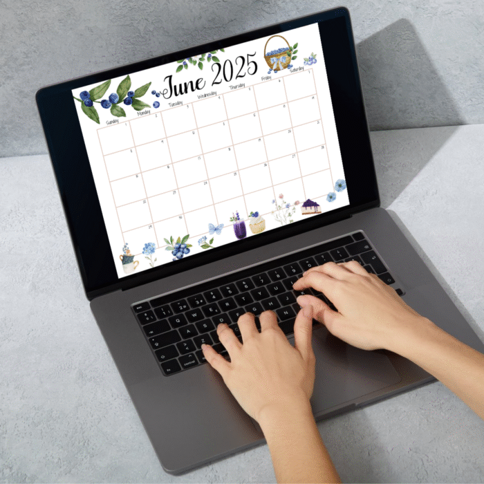 June 2025 Blueberry Calendar ? Printable Fillable PDF - Image 4