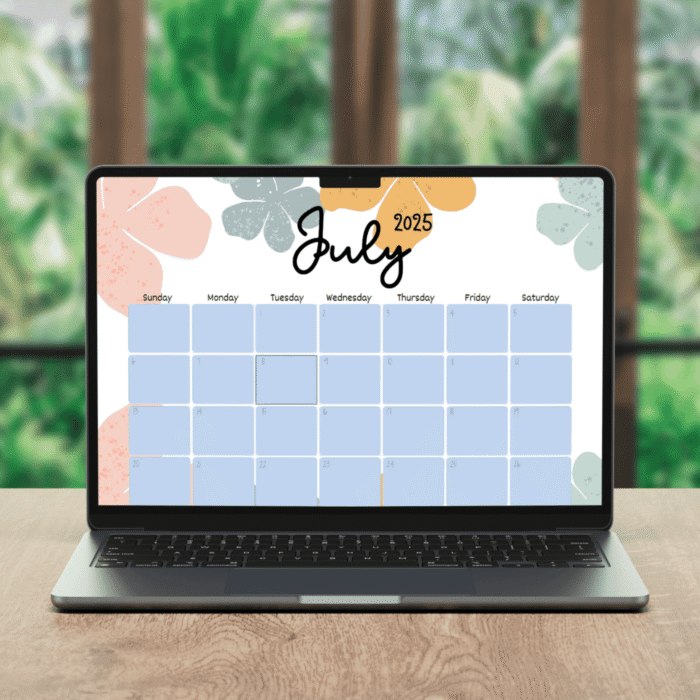 Boho Editable July 2025 Calendar ? Printable Monthly PDF Planner ? Aesthetic Fillable Schedule - Image 4