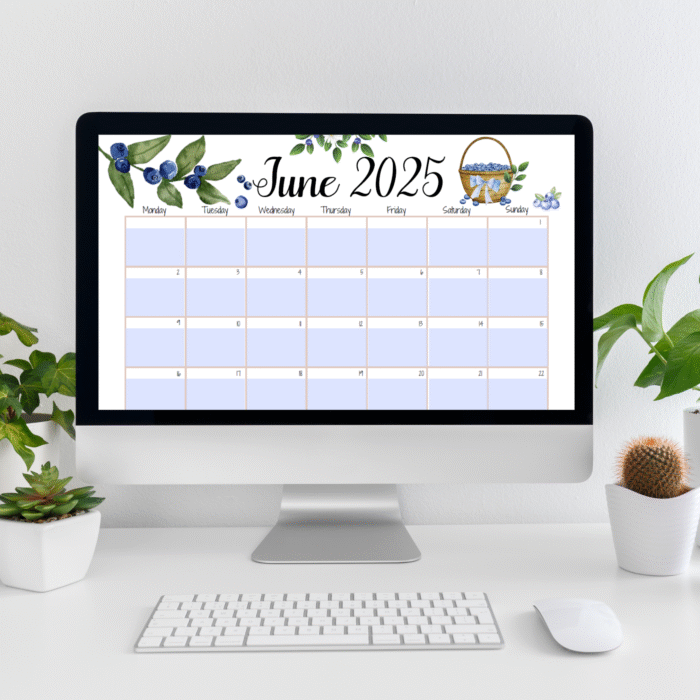June 2025 Blueberry Calendar ? Printable Fillable PDF - Image 5