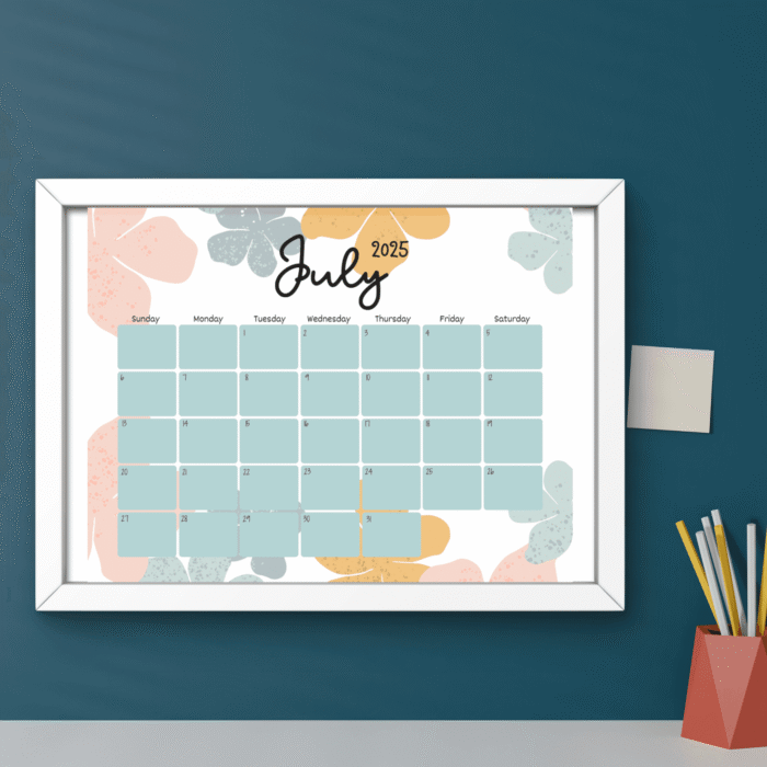 Boho Editable July 2025 Calendar ? Printable Monthly PDF Planner ? Aesthetic Fillable Schedule - Image 6