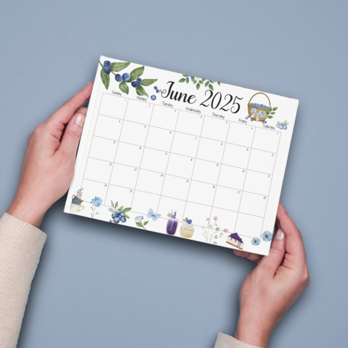 June 2025 Blueberry Calendar ? Printable Fillable PDF - Image 7