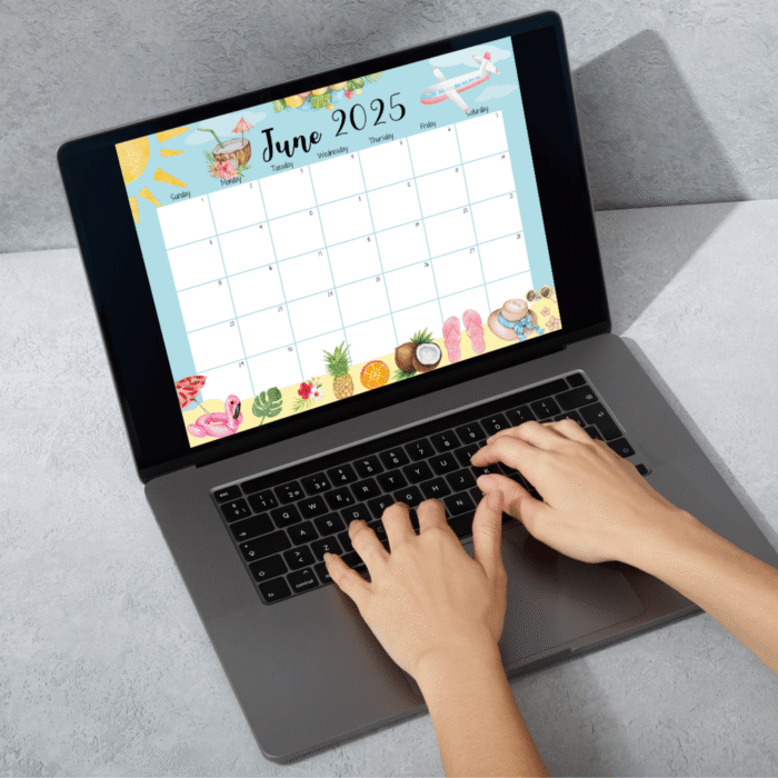 Summer Theme June 2025 Printable Calendar - Image 3