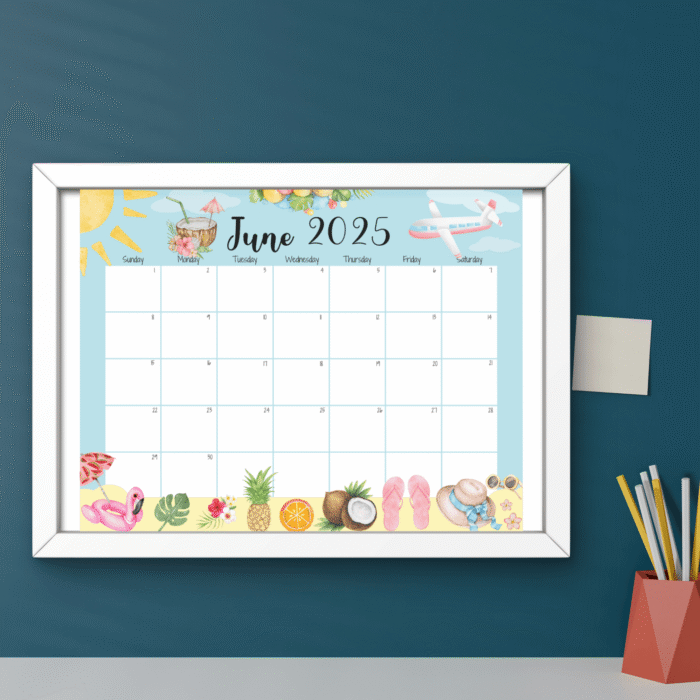 Summer Theme June 2025 Printable Calendar - Image 4