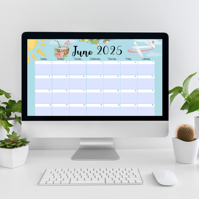Summer Theme June 2025 Printable Calendar - Image 5