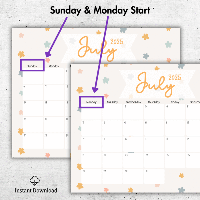July 2025 Neutral Pastel Calendar Printable ? Minimal Fillable Monthly PDF - Image 2