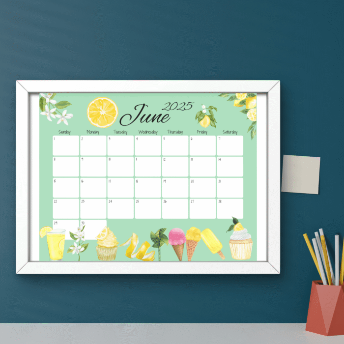 June 2025 Summer Treats Printable Calendar - Image 6