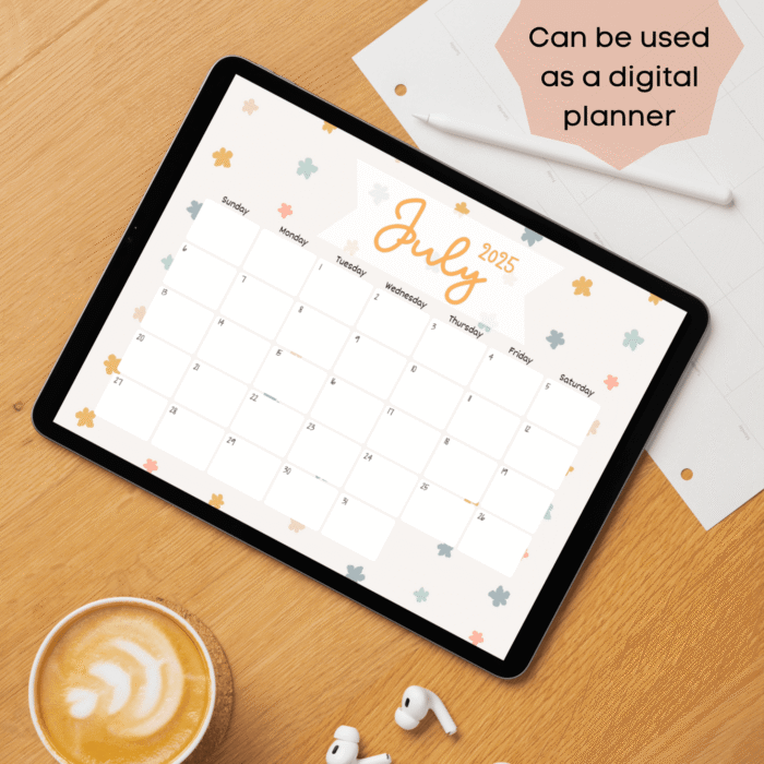 July 2025 Neutral Pastel Calendar Printable ? Minimal Fillable Monthly PDF - Image 3