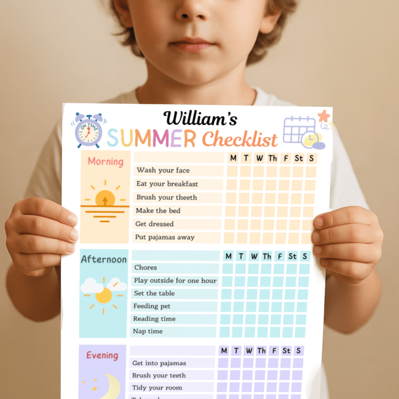 Editable Summer Checklist for Kids