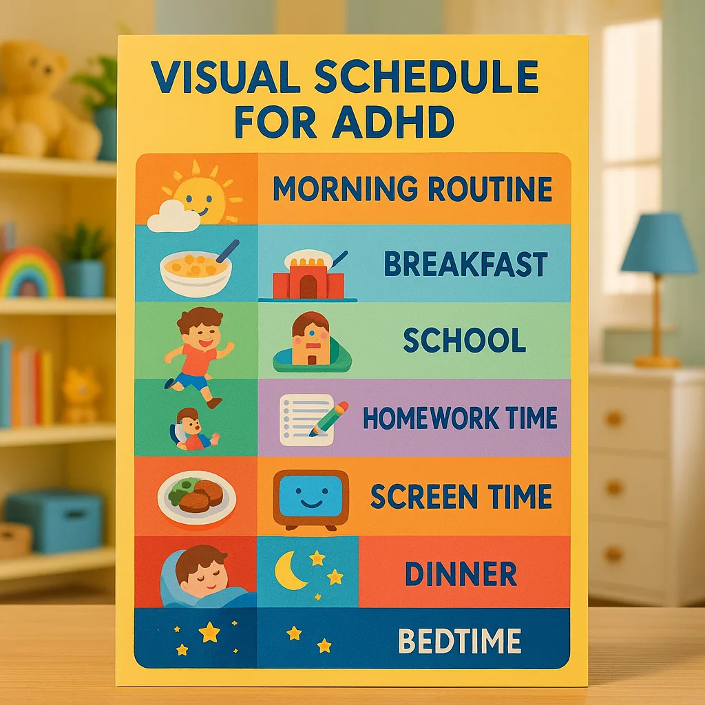 visual schedule for kids with ADHD