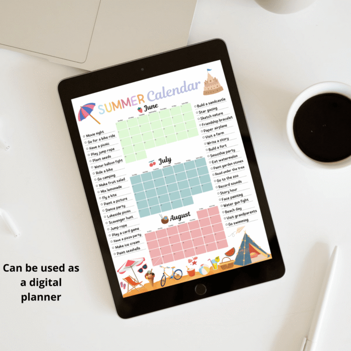 Summer Activity Calendar for Kids ? 3-Month Editable Printable - Image 7