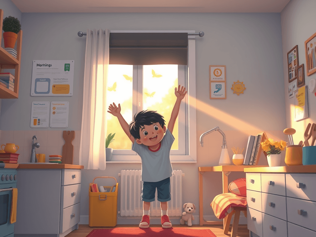 ADHD morning checklist, printable routine chart, ADHD daily structure, calm start for ADHD kids, visual schedule ADHD