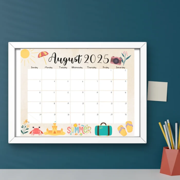 Fun Summer August 2025 Calendar ? Fillable & Printable PDF - Image 5