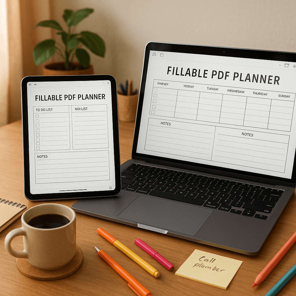 fillable PDF planners
