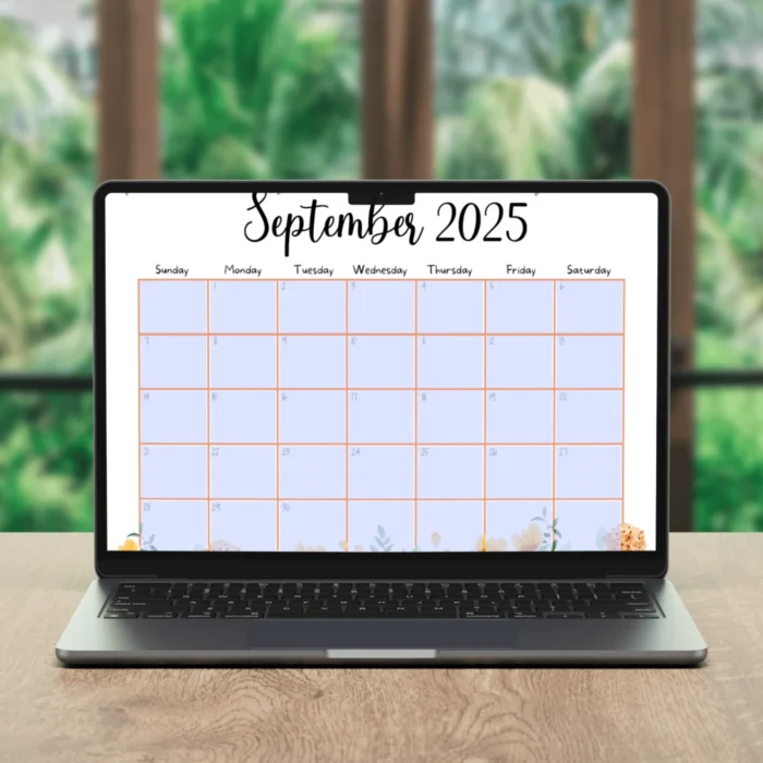 Fillable September 2025 Calendar for Digital Planners