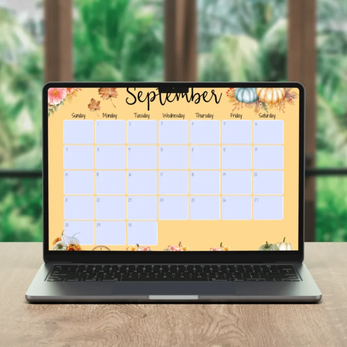 Pumpkin Style September 2025 Calendar â€“ Fall-themed fillable PDF with watercolorÂ pumpkins