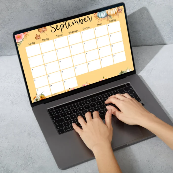 Pumpkin Style September 2025 Calendar â€“ Fall-themed fillable PDF with watercolorÂ pumpkins