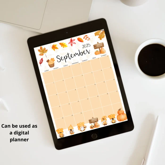 Digital Use of Kids Homework Calendar on Tablet â€“ Editable PDF Sample